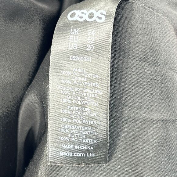 ASOS Curve Women Jacket Contrast Lace Bomber Floral Black Blue Plus Sz 20 EU 52 - Picture 9 of 10